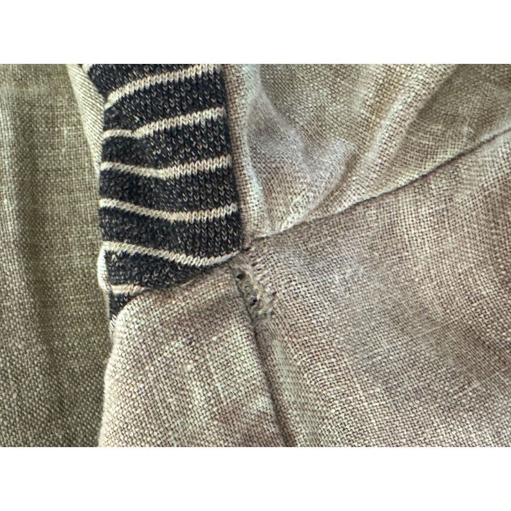 BKE Gimmicks Lagenlook Linen Wrap Jacket‎ Women L Green Lace Long Sleeve Hoodie - Picture 8 of 14